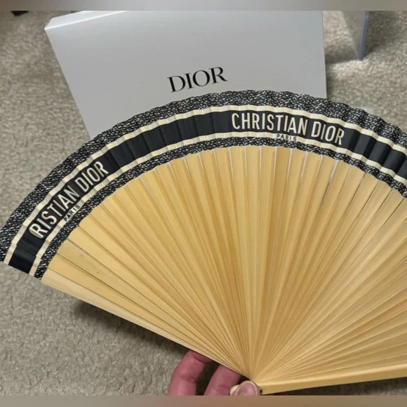 Christian Dior DIORIVIERA Folding Fan Japan Novelty 100% Bamboo - Picture 2 of 6